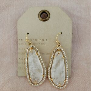 Anthropologie Crystal Stone Drop Earrings